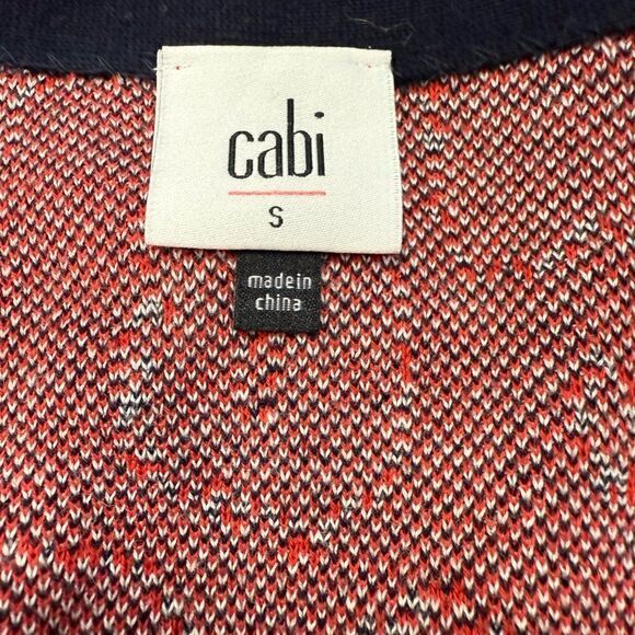 CAbi Women's Red, White and Blue Patterned Upbeat Cardigan - Picture 6 of 7